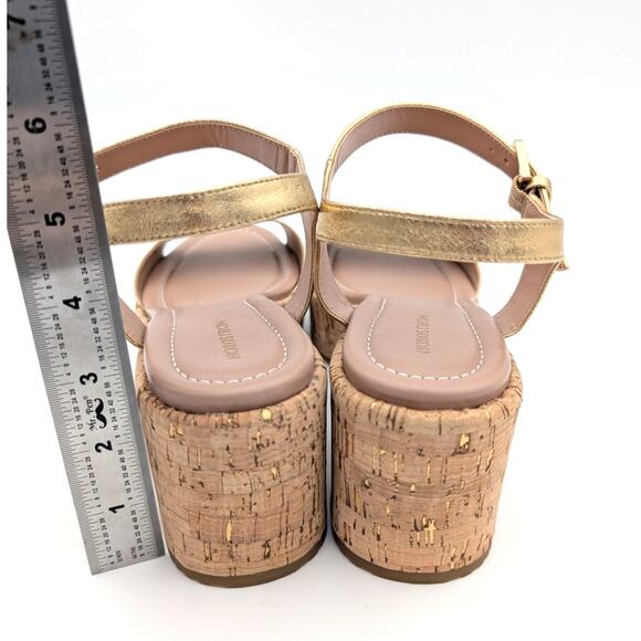 Nordstrom Claudia Platform Sandal Ankle Strap Women's Gold Size US8M EU39 - Picture 4 of 13